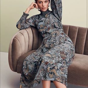 Ann Taylor floral smocked maxi dress NWT